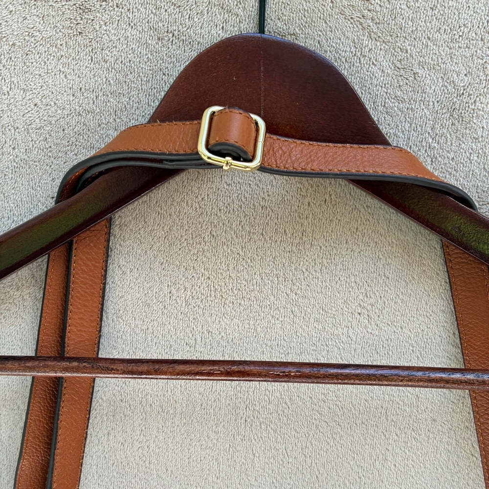 Danier Crossbody Bag Black, Tan & Cream Real Leather Timeless Vintage Neutral - Picture 4 of 16